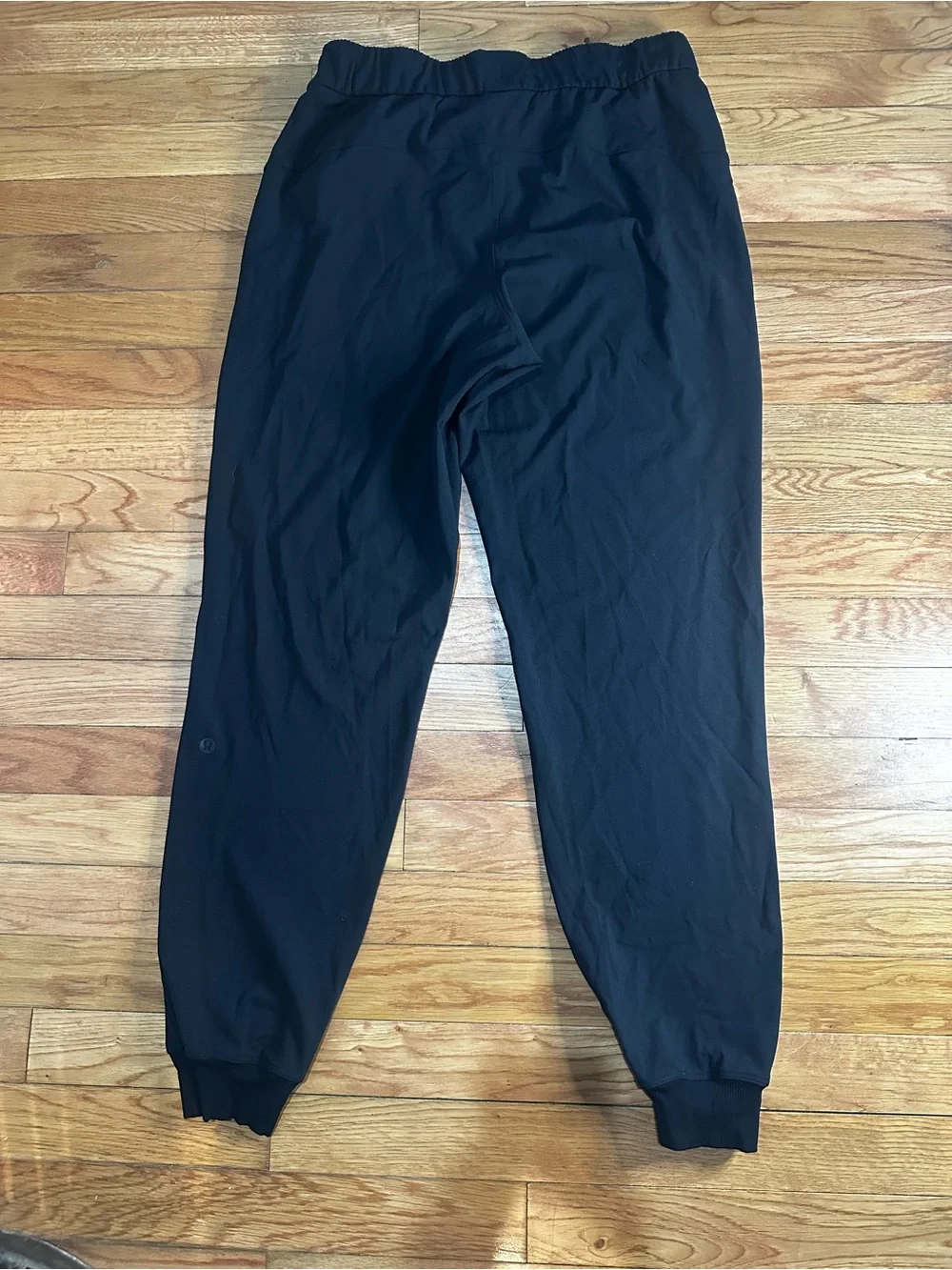 Lululemon Stretch High Rise Joggers Black Pockets Logo 6